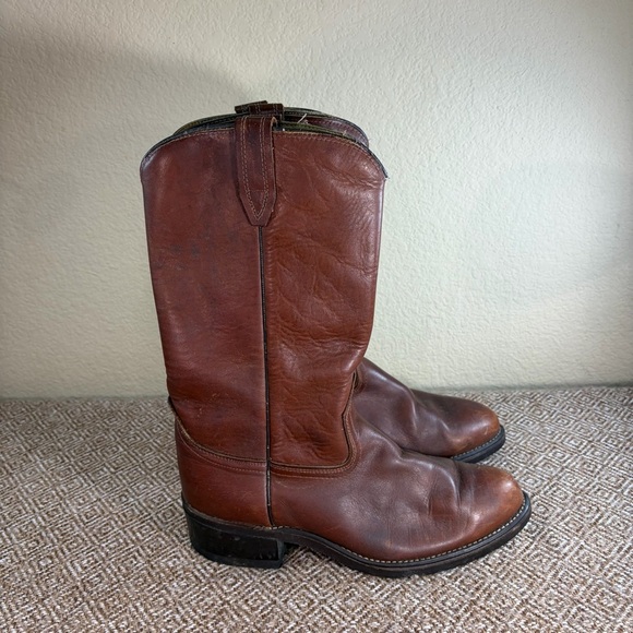 Acme Mens Brown Leather Western Cowboy Boots 9096 Sz 8E Roper Riding Texans